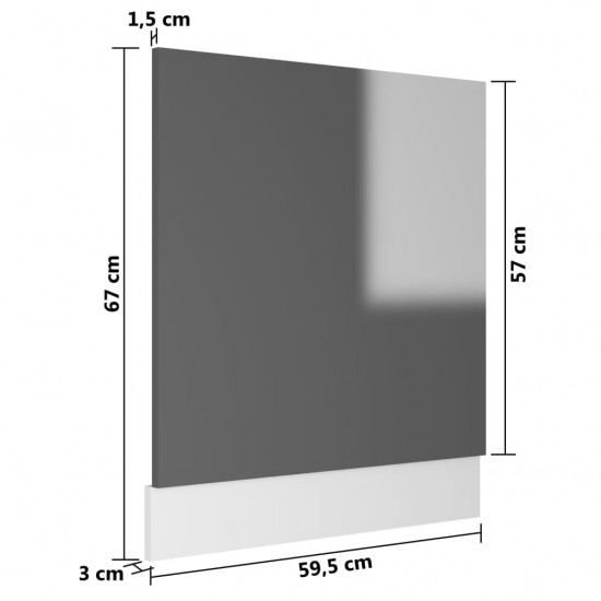 Indaplovės plokštė, pilkos spalvos, 59,5x3x67cm, MDP, blizgi