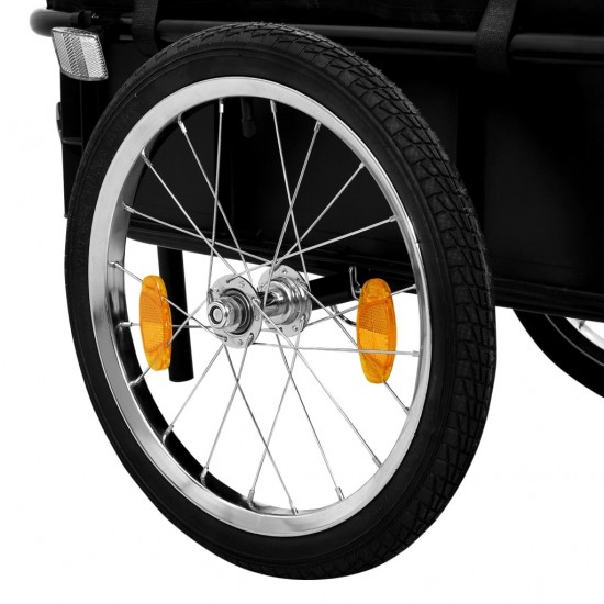 Priekaba dviračiui/vežimėlis, juoda, 155x60x83cm, plienas
