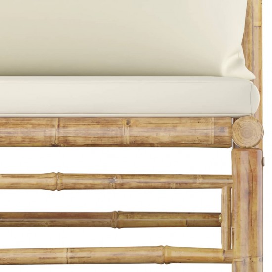 Sodo komplektas su kreminėmis pagalvėmis, 10 dalių, bambukas