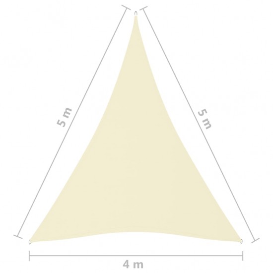Uždanga nuo saulės, kreminė, 4x4x5m, oksfordo audinys, trikampė