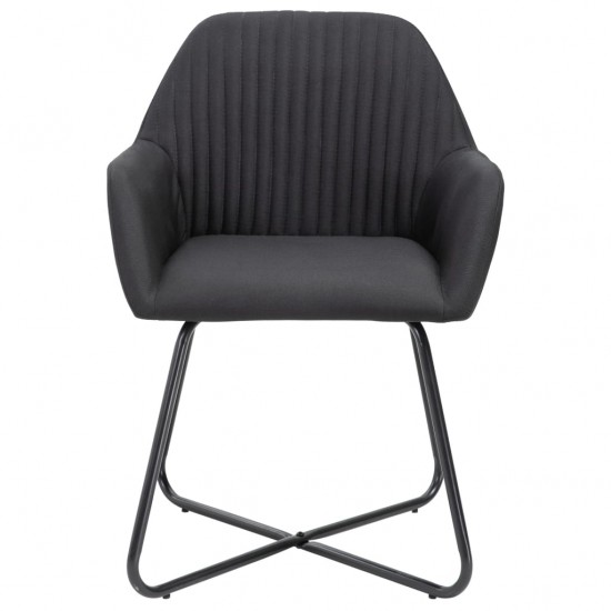 Valgomojo kėdės, 2vnt., juodos spalvos, audinys