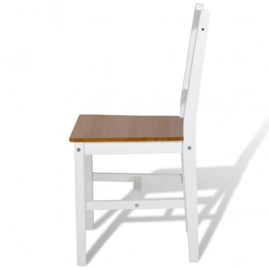 Valgomojo kėdės, 2vnt., baltos, pušies mediena