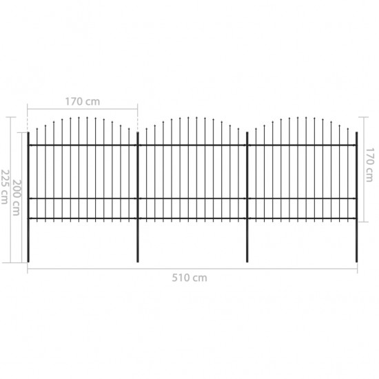 Sodo tvora su iečių viršug., juoda, (1,5-1,75)x5,1m, plienas