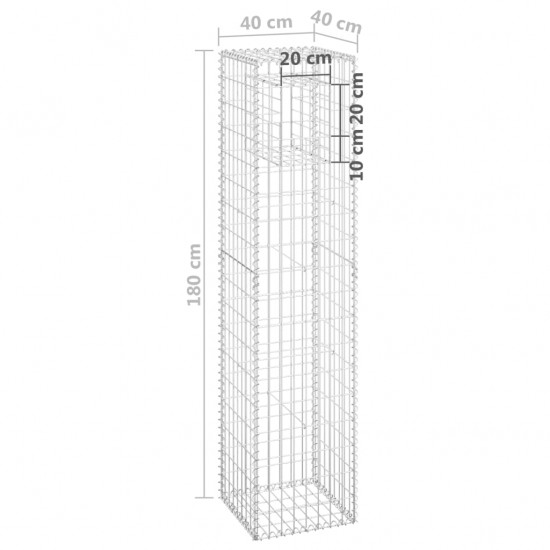Gabiono krepšio kolona, 40x40x180cm, geležis