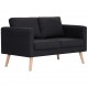 Dvivietė sofa, juoda, audinys