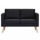 Dvivietė sofa, juoda, audinys