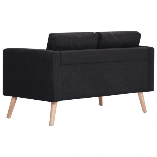 Dvivietė sofa, juoda, audinys