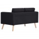 Dvivietė sofa, juoda, audinys