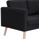 Dvivietė sofa, juoda, audinys