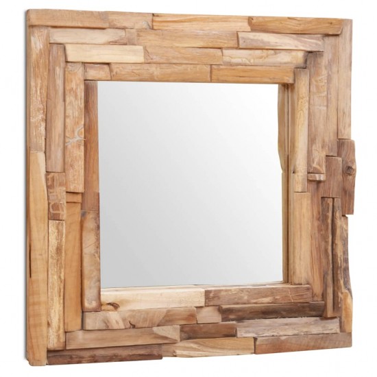 Dekoratyvus veidrodis, tikmedis, 60x60cm, kvadrato formos