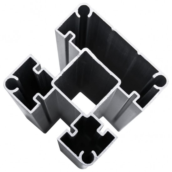 Tvoros segmentų rinkinys, juodos spalvos, 526x186cm, WPC