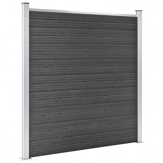 Tvoros segmentų rinkinys, juodos spalvos, 1484x(105-186)cm, WPC