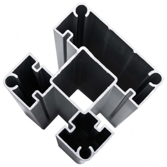 Tvoros segmentų rinkinys, juodos spalvos, 1138x(105-186)cm, WPC