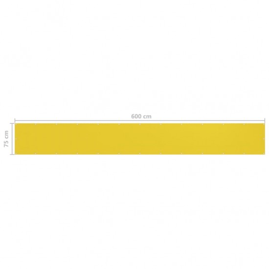 Balkono pertvara, geltonos spalvos, 75x600cm, HDPE