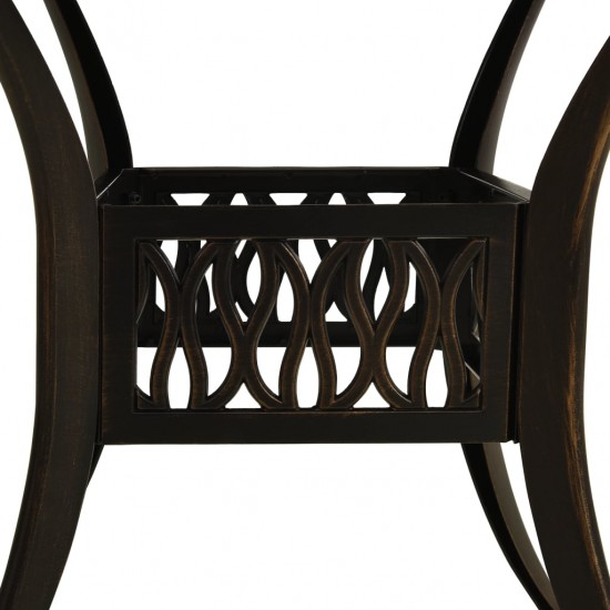 Sodo staliukas, bronzinės spalvos, 90x90x74cm, lietas aliuminis