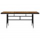 Sodo stalas, juodas, 160x70x72cm, poliratanas ir akacija