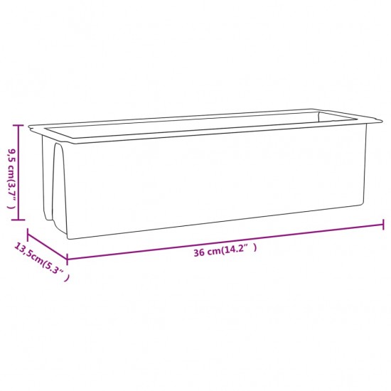 Gėlių loveliai Euro paletėms, 12vnt., pilki, 36x13,5x9,5cm, PP