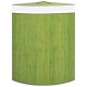 Kampinis skalbinių krepšys, žalios spalvos, bambukas, 60l