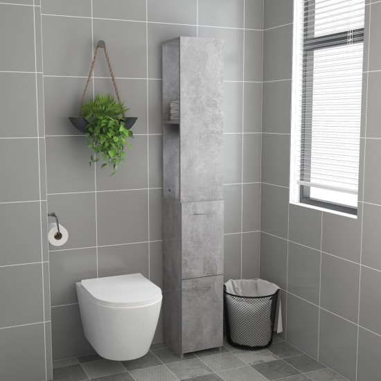 Vonios kambario spintelė, betono pilka, 25x25x170cm, MDP