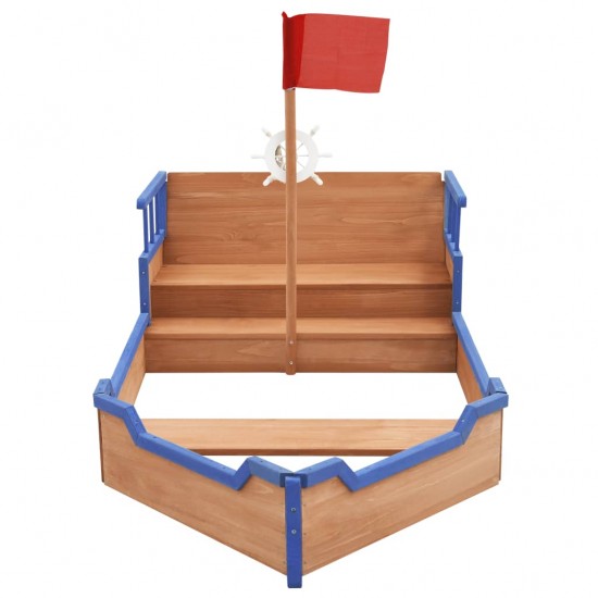 Smėlio dėžė, 190x94,5x101cm, eglės mediena, piratų laivas