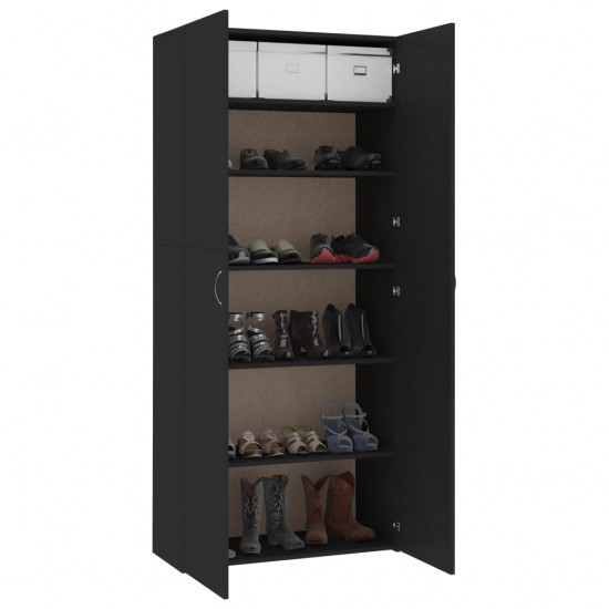 Spintelė batams, juodos spalvos, 80x35,5x180 cm, MDP