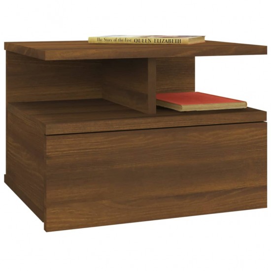 Pakabinamas naktinis staliukas, rudas, 40x31x27cm, mediena