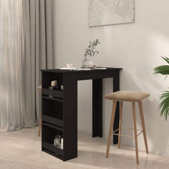 Baro stalas su lentyna, juodos spalvos, 102x50x103,5cm, MDP