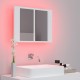 Veidrodinė vonios spintelė su LED, balta, 60x12x45cm, akrilas