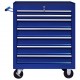 Dirbtuvės įrankių vežimėlis, mėlynos spalvos, 7 stalčiai