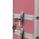 Kosmetikos lagaminas su ratukais, rožinės spalvos, aliuminis