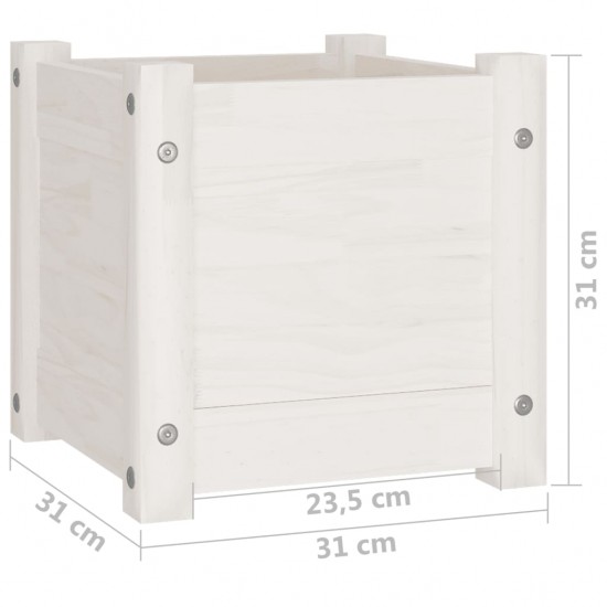 Sodo loveliai, 2vnt., balti, 31x31x31cm, pušies masyvas