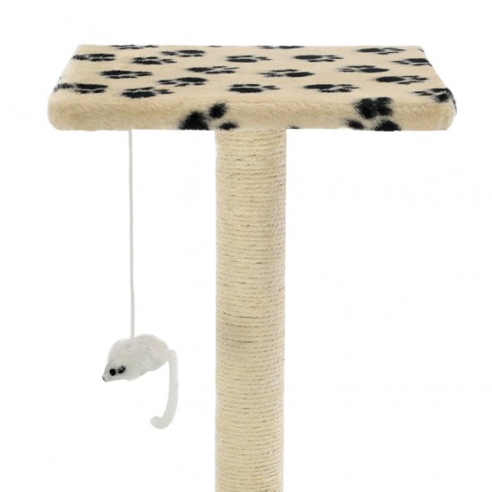 Draskyklė katėms su stovu iš sizalio, 95cm, smėlio sp. pėd.