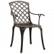 Sodo kėdės, 4vnt., bronzinės spalvos, lietas aliuminis