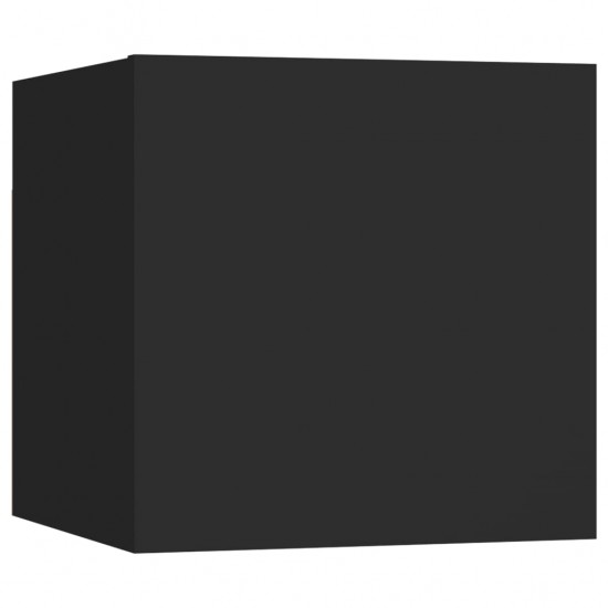 Televizoriaus spintelių komplektas, 9 dalių, juodas, MDP