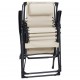 Sulankstoma terasos kėdė, kreminės spalvos, tekstilenas