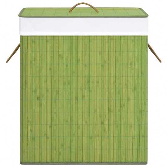 Skalbinių krepšys su vienu skyriumi, žalias, bambukas, 83l