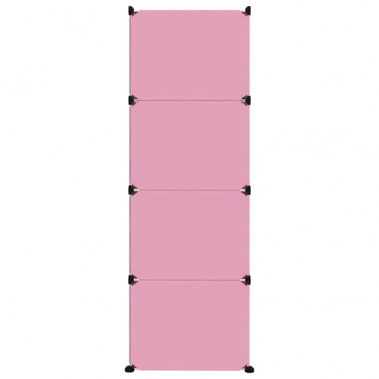 Lentyna su 12 kubo formos skyrių vaikams, rožinės spalvos, PP