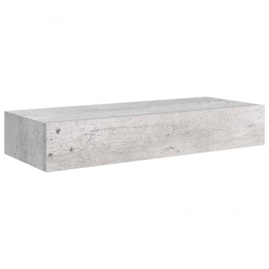 Lentynos su stalčiais, 2vnt., betono pilkos, 60x23,5x10cm, MDF