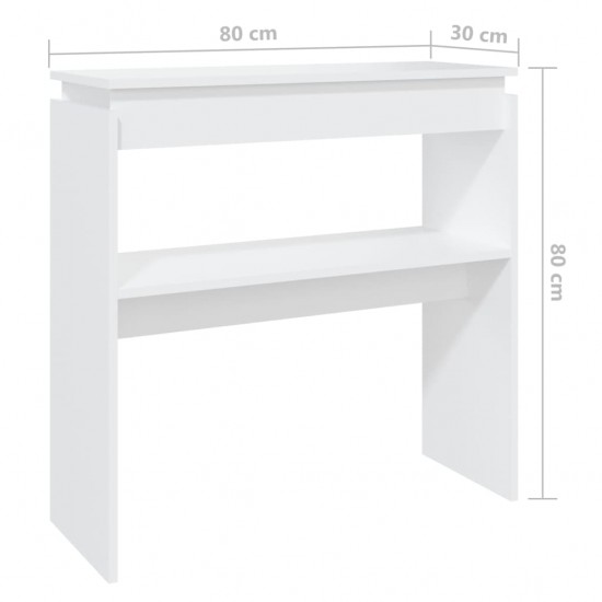 Konsolinis staliukas, baltos spalvos, 80x30x80cm, MDP