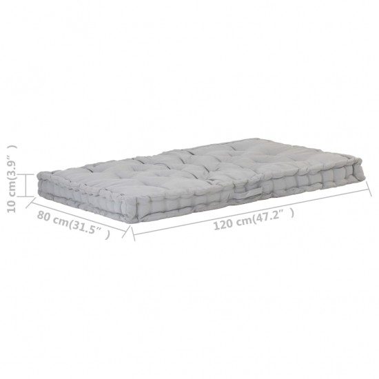 Paletės/grindų pagalvėlė, pilkos spalvos, 120x80x10cm, medvilnė