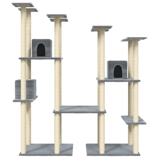 Draskyklė katėms su stovais iš sizalio, šviesiai pilka, 174cm