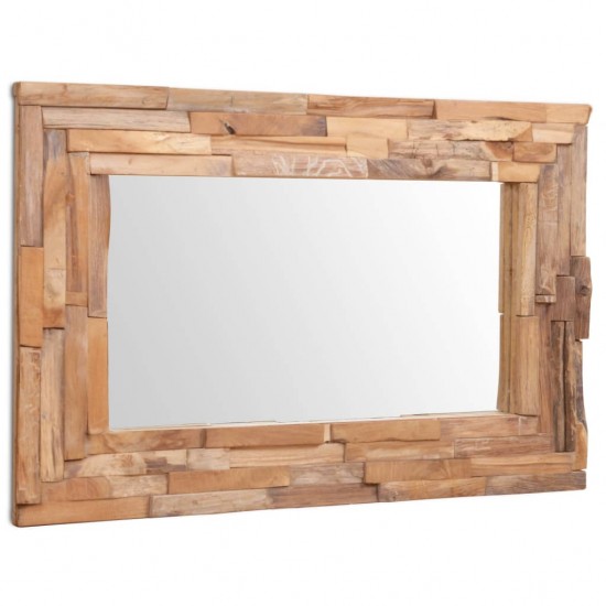 Dekoratyvus veidrodis, tikmedis, 90x60cm, stačiakampio formos