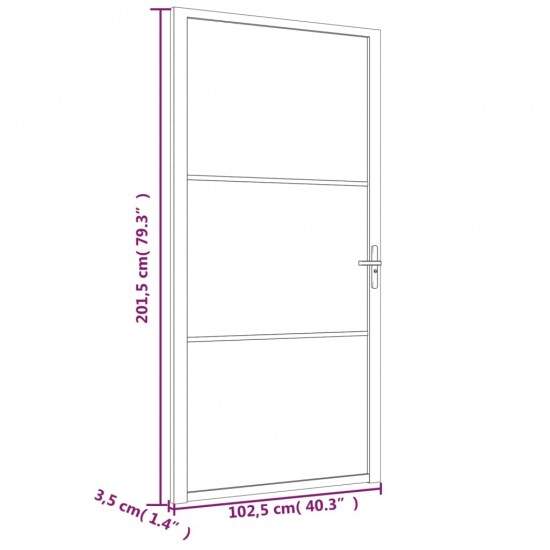 Vidaus durys, juodos, 102,5x201,5cm, matinis stiklas/aliuminis