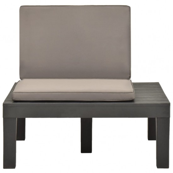 Sodo poilsio kėdės su pagalvėlėmis, 4vnt., antracito, plastikas