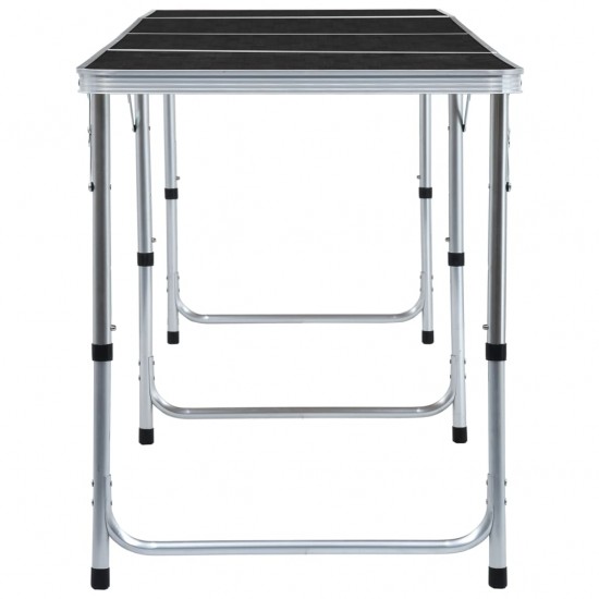 Sulankstomas stovyklavimo stalas, pilkas, 240x60cm, aliuminis
