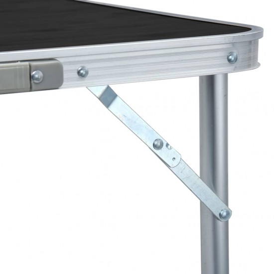 Sulankstomas stovyklavimo stalas, pilkas, 240x60cm, aliuminis
