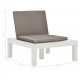 Sodo poilsio kėdės su pagalvėlėmis, 4vnt., baltos, plastikas