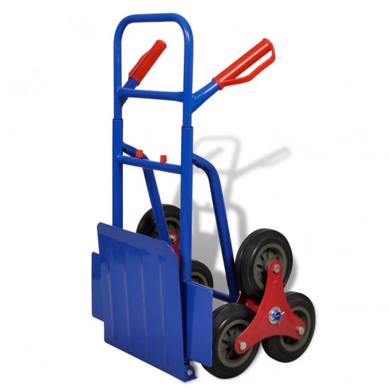 Sulankstomas krovinių vežimėlis su 6 ratukais, mėlynas