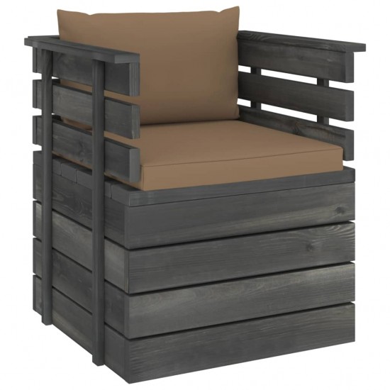 Sodo krėslas su pagalvėlėmis , pušies mediena (315417+315060)