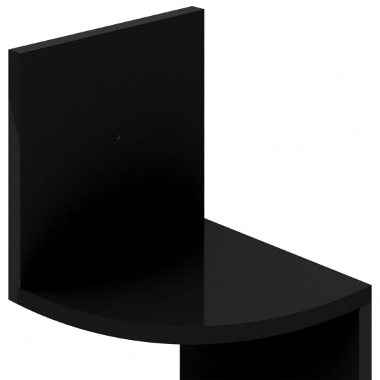 Sieninė kampinė lentyna, juoda, 19x19x123cm, MDP, blizgi